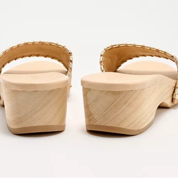 8 🔖 JACK ROGERS Leather Breaker Clog Sandals Platinum - Picture 3 of 10